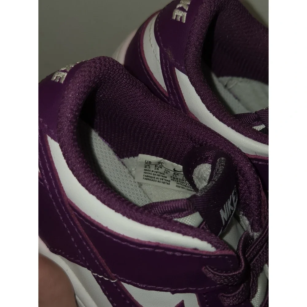 Nike Dunk Low (TDE) Toddler Sneakers Purple/White US 9.5 FB9107-110